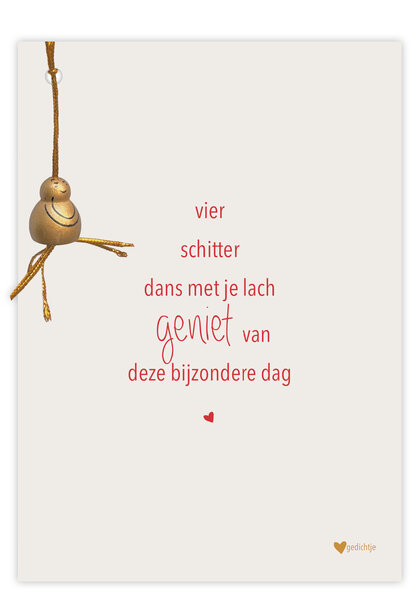 Postkaart incl. geluksbedel 3 st.