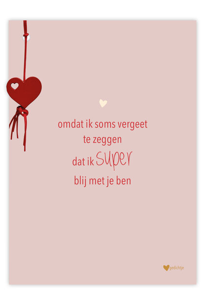 Postkaart incl. geluksbedel 3 st.