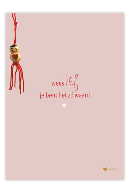 Postkaart incl. geluksbedel 3 st.