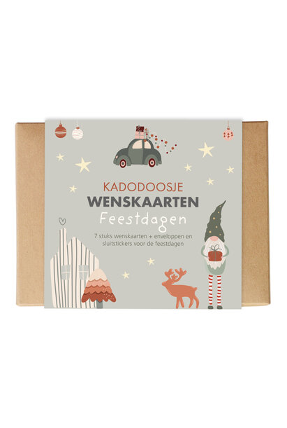Kadodoosje wenskaarten Feestdagen 5 st.