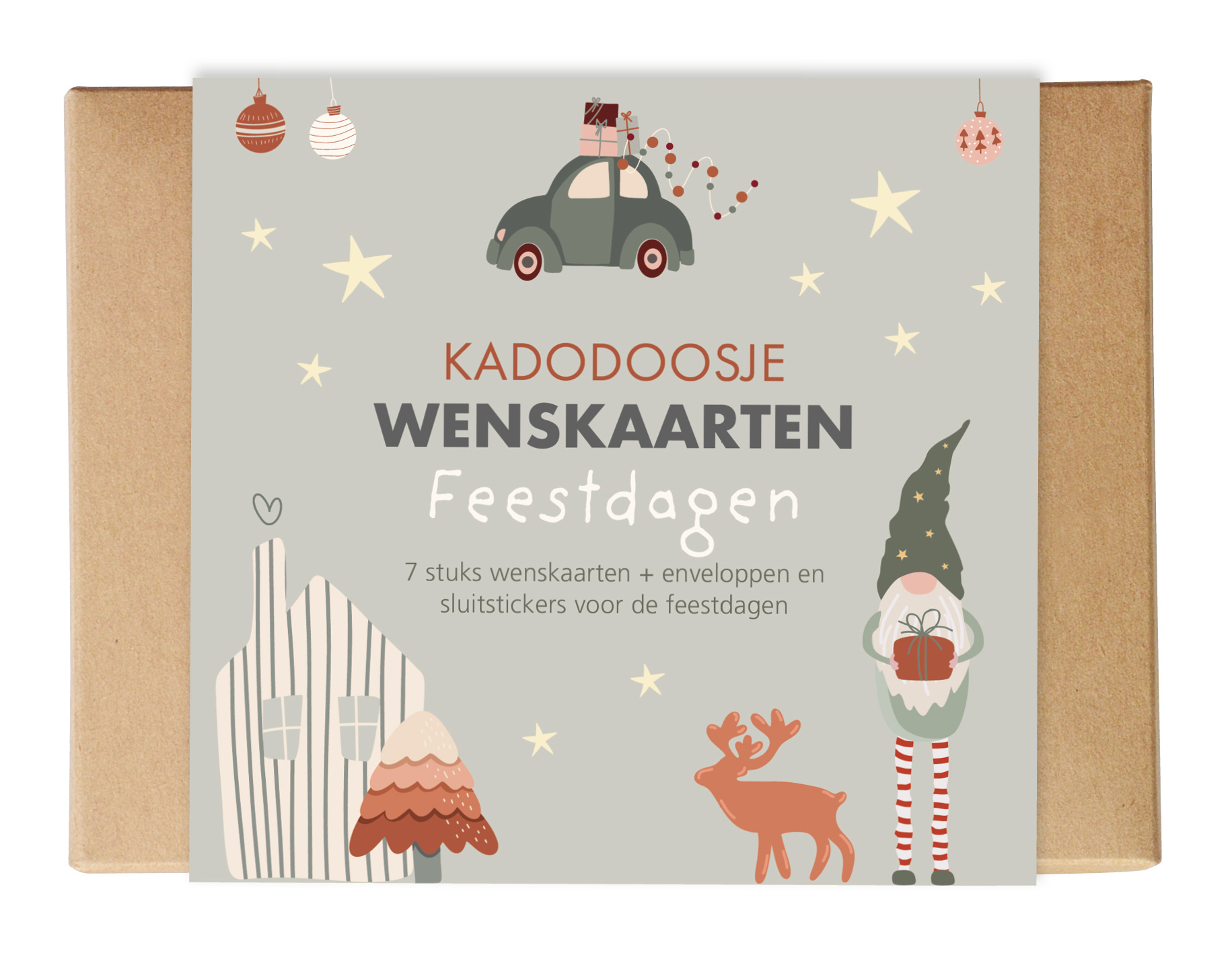 Kadodoosje wenskaarten Feestdagen 5 st.-1
