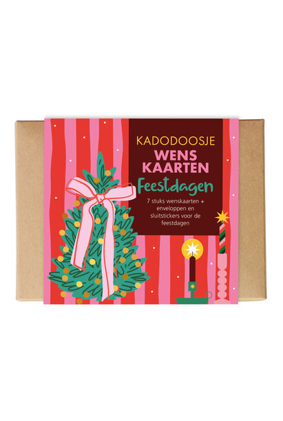Kadodoosje wenskaarten Feestdagen 5 st.