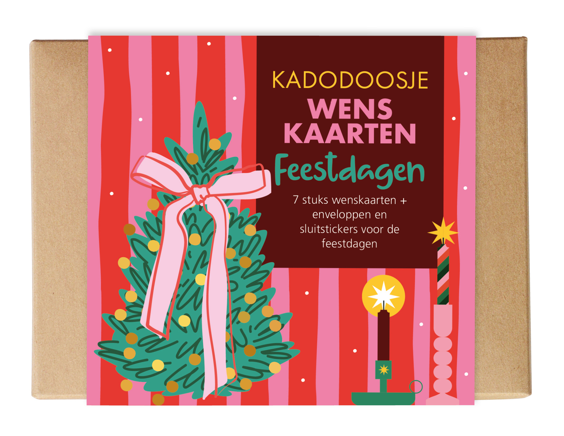 Kadodoosje wenskaarten Feestdagen 5 st.-1