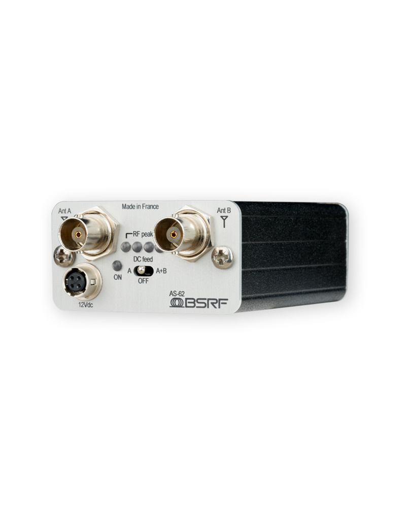 BSRF AS-62 aktiver Zweikanal-Antennensplitter für den Einsatz in der Audiotasche