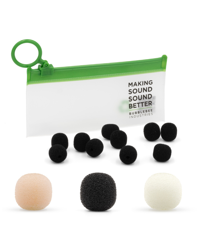 Bubblebee Industries The Microphone Foam für Lavalier Mics - Medium - 10-Pack