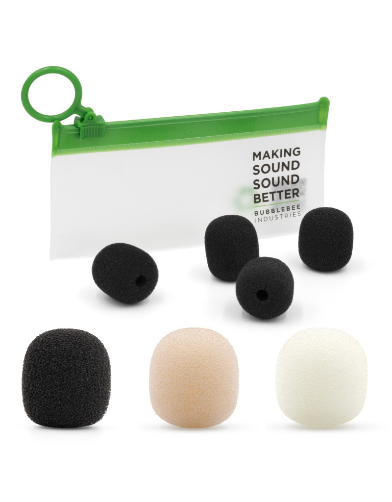 Bubblebee Industries The Microphone Foam für Lavalier Mics - XL - 4-Pack