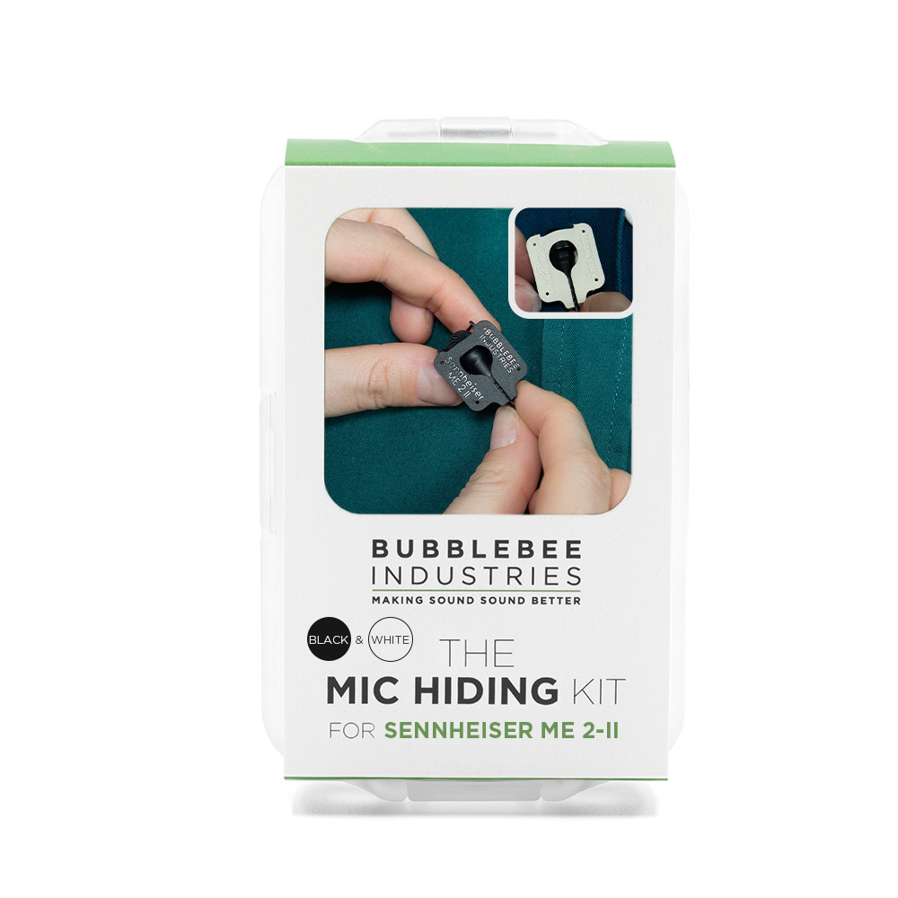 Bubblebee Industries The Mic Hiding Kit Sennheiser Me 2-II, Black & White