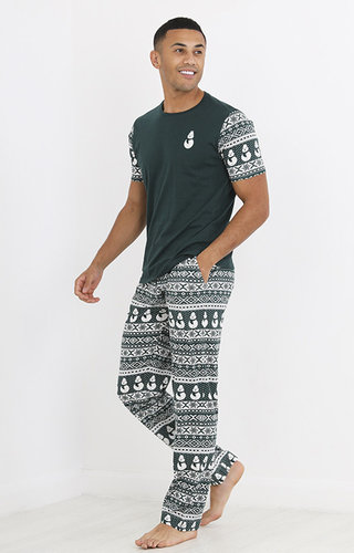 Kerst Pyjama Zwart Wit - Heren Kerst Pyjama Zwart Wit - Heren