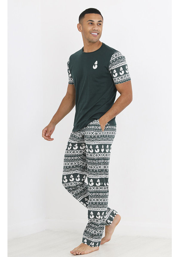 Kerst Pyjama Groen Wit - Heren