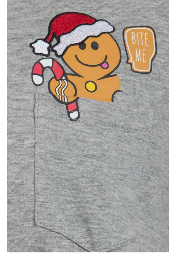 Goed doen Decoderen Prestatie Kerst T-shirt Ginger Cookie Grijs - Heren - 123kersttrui