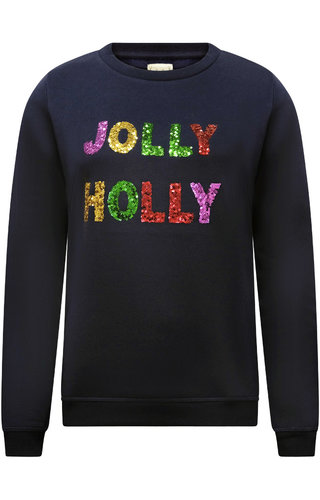 (Maat M) Kersttrui  Jolly Holly Glitters - Dames 