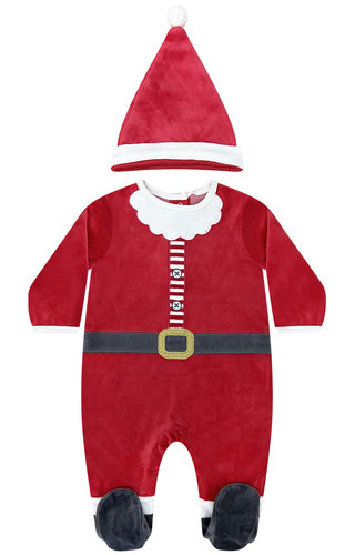 Kerst Onesie Kerstman Pak Luxe Rood - Baby's 