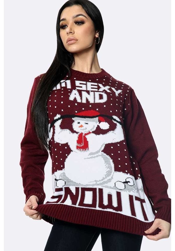 Kersttrui Im Sexy & Snow It Rood - Unisex