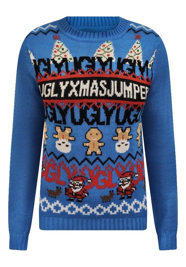 Kersttrui Ugly Xmas Jumper Blauw - Heren