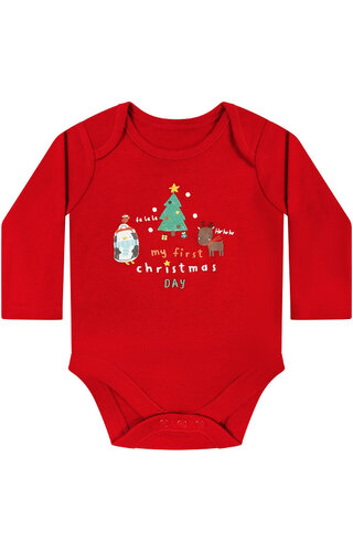 Kerst Romper My First Christmas Day Rood - Baby's 