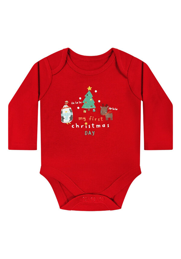Kerst Romper My First Christmas Day Rood - Baby's