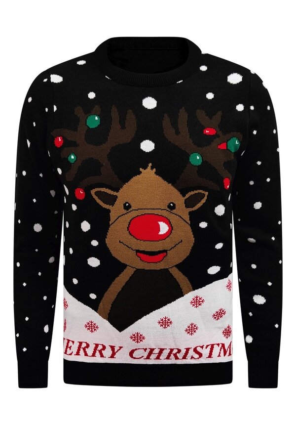 Kersttrui Rendier Merry Christmas Zwart - Unisex