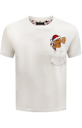 Kerst T-shirt Ginger Cookie Wit - Heren 