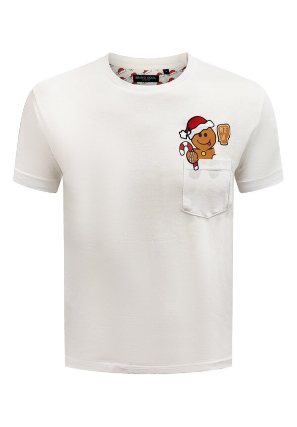 Kerst T-shirt Ginger Cookie Wit - Heren