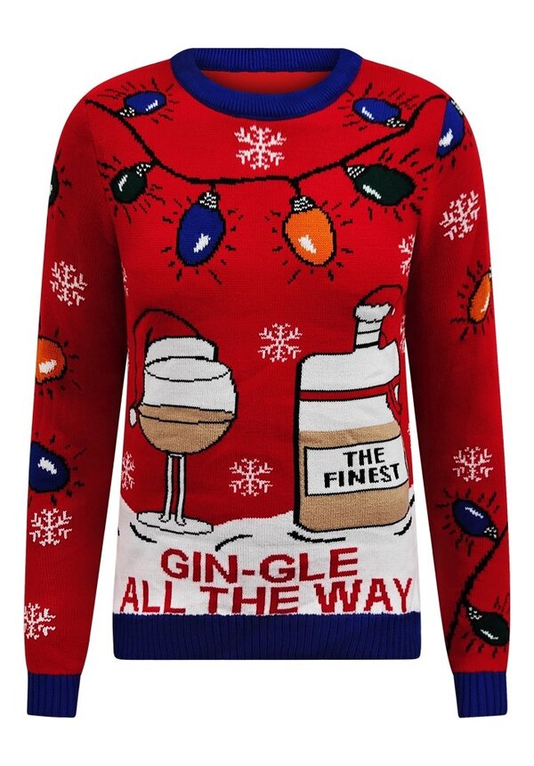 Kersttrui Gin-Gle All The Way Rood - Unisex