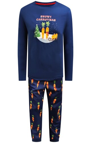 Kerst Pyjama Snowy Carrotmas Blauw - Heren 