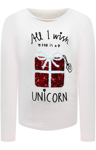 (122/128 & 134/140) Kersttrui All I Wish Glitters Roze - Meisjes 