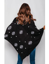 Kersttrui / Kerst Poncho A Very Merry Christmas Zwart - Dames