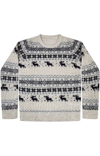 Kersttrui Noors Design Grijs - Kinderen 