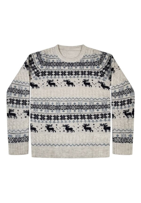 Kersttrui Noors Design Grijs - Kinderen