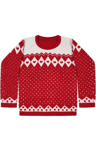 Kersttrui Noors Design Rood Wit - Meisjes 