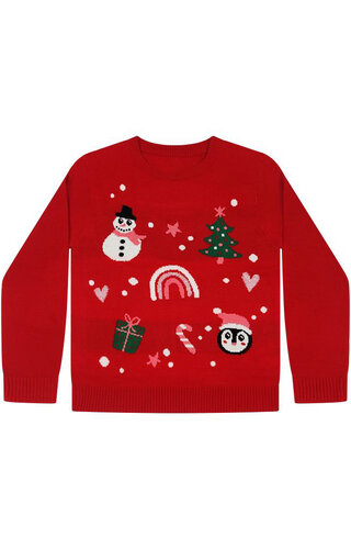 Kersttrui Kerst Iconen Rood - Kinderen 