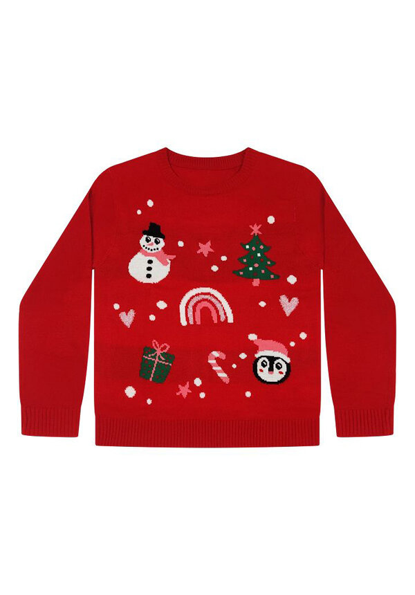 Kersttrui Kerst Iconen Rood - Kinderen