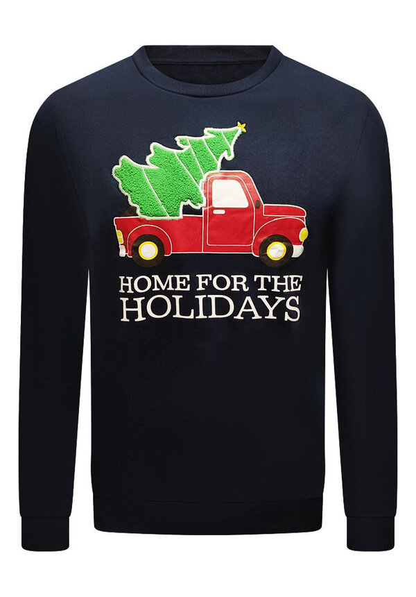 Kersttrui Home for the Holidays Donkerblauw - Heren
