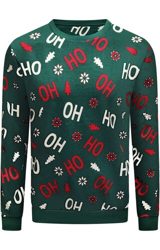 Kersttrui Ho Ho Ho Groen - Heren 