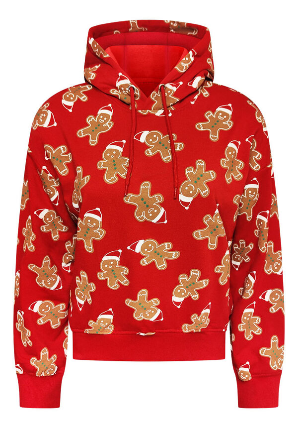 Kersttrui Gingerbread Kerstmuts Rood - Dames