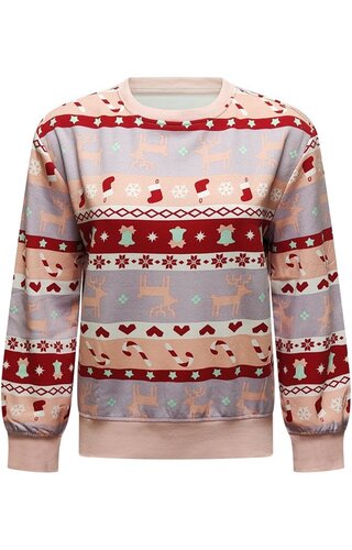 Kersttrui Noors Roze Rood - Dames 