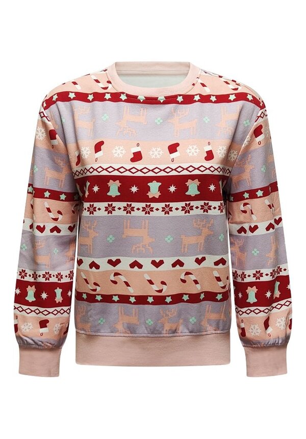 Kersttrui Noors Kerstsok Zuurstok Roze - Dames