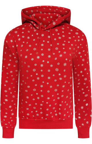 Kersttrui Zilveren Sneeuwvlokjes Rood - Dames 