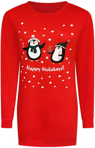 Kerst Jurk Happy Holiday Rood - Dames 