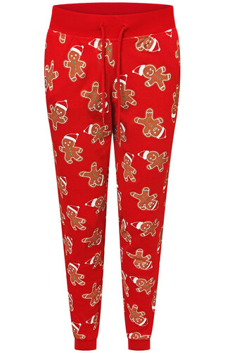 Kerst Broek Gingerbread Rood - Dames 