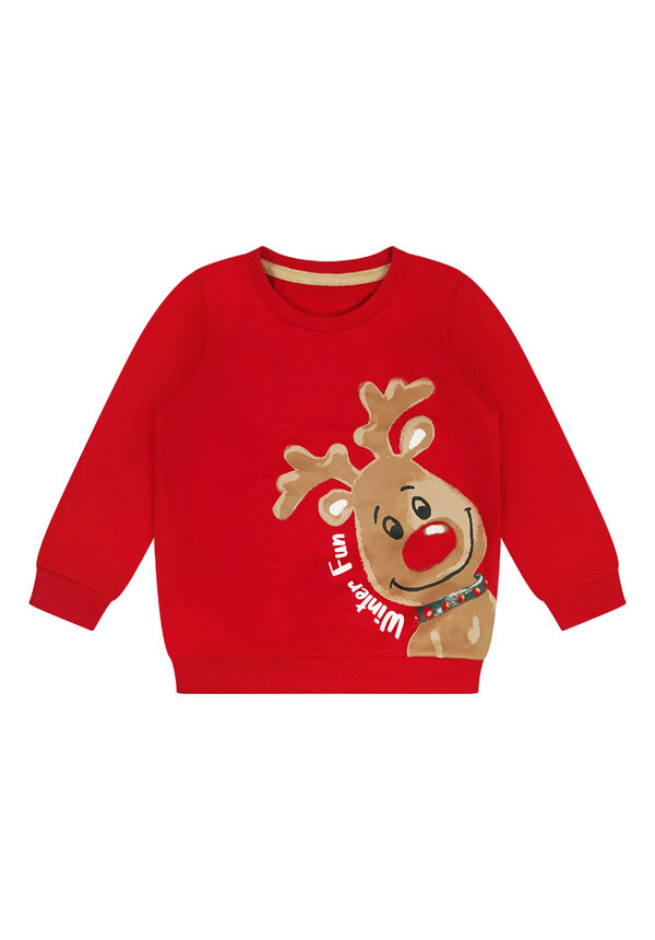 Kersttrui Rendier Winter Fun Rood - Baby's