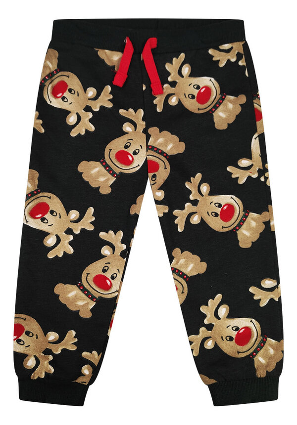 Kerst Broek Blije Rendieren Zwart - Baby's & Kinderen