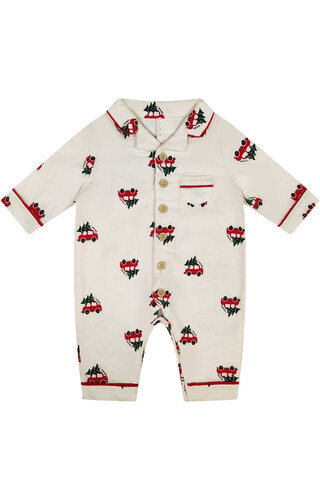 Boxpakje / Pyjama Auto Kerstboom Wit - Baby's 