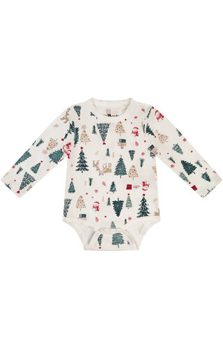 Kerst Romper Kerstbomen Wit - Baby's 