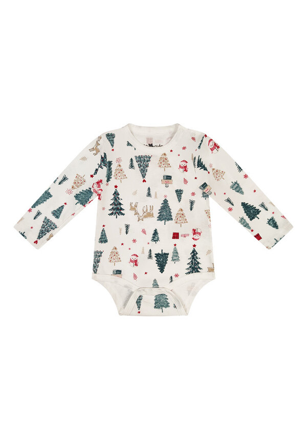 Kerst Romper Kerstbomen Wit - Baby's