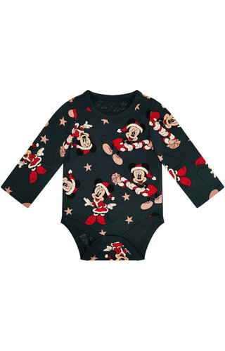Kerst Romper Mickey & Minnie Mouse Groen - Baby's 