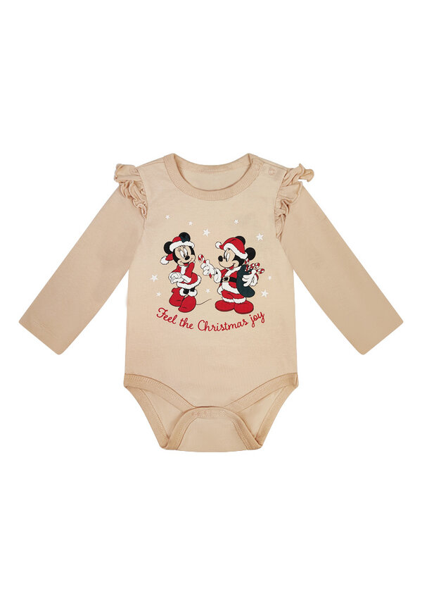 Kerst Romper Mickey & Minnie Mouse Zuurstok Beige - Baby's