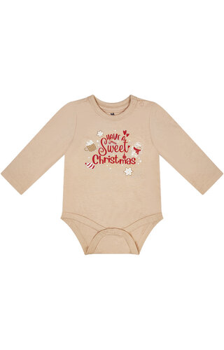 Kerst Romper Have A Sweet Christmas Beige - Baby's 