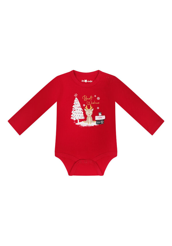 Kerst Romper Kerstboom Rendier Best Wishes - Baby's