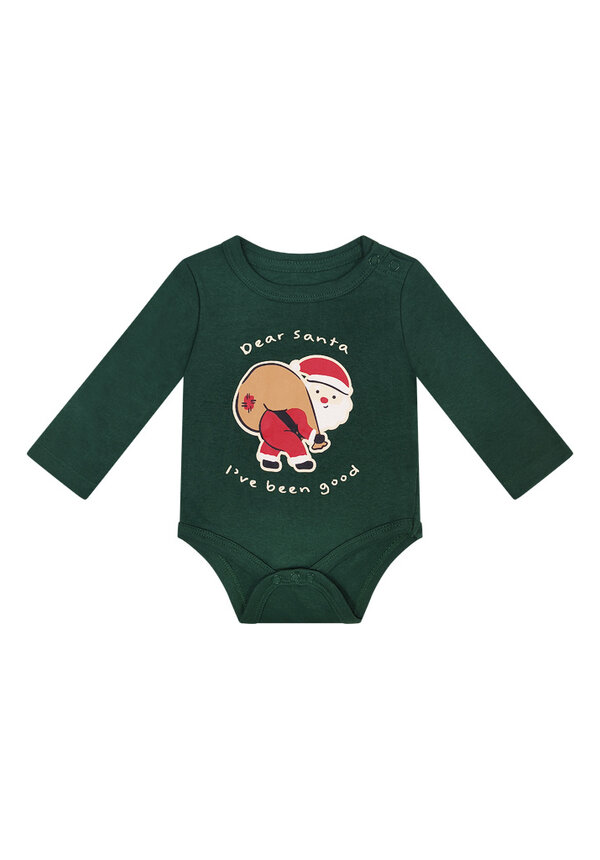 Kerst Romper Dear Santa I've Been Good Groen - Baby's